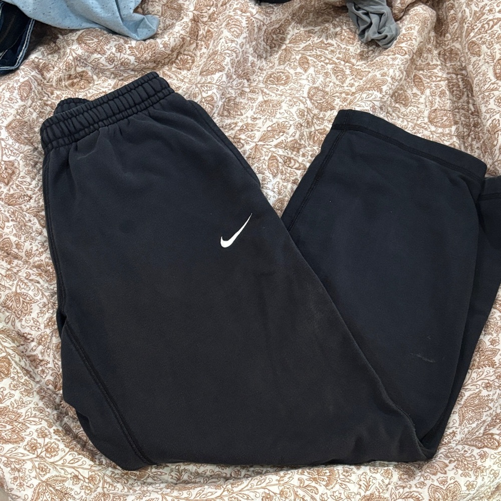 Nike Black Track Pants with White Logo